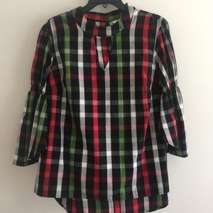 Crown & Ivy Plaid Top (0X)